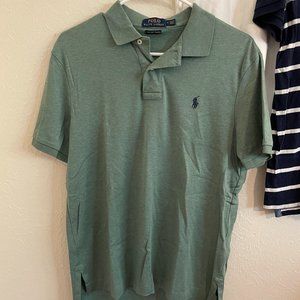 Ralph Lauren Polo Shirt Mens Medium Pima Soft Touch Green Sage Short sleeve